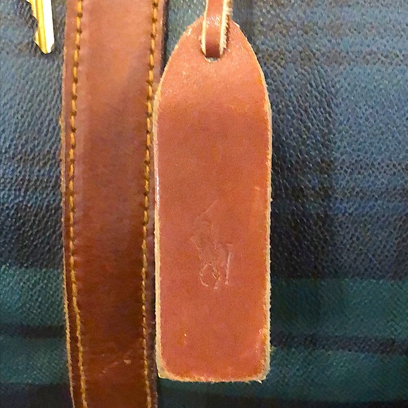 MRALPH LAUREN Black Watch Plaid Duffle Boston Travel Shoulder Bag 48cm - Picture 4 of 17